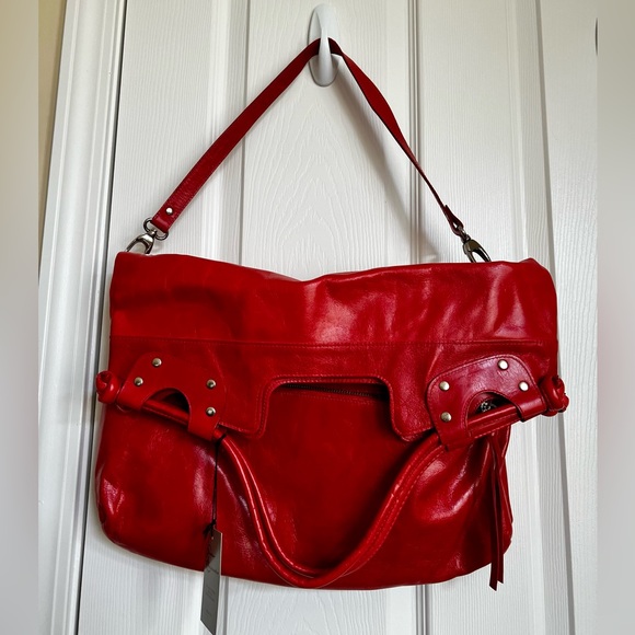 Pietro Alessandro , Vintage style fold over orange, large shoulder/Clutch bag. - Picture 3 of 14